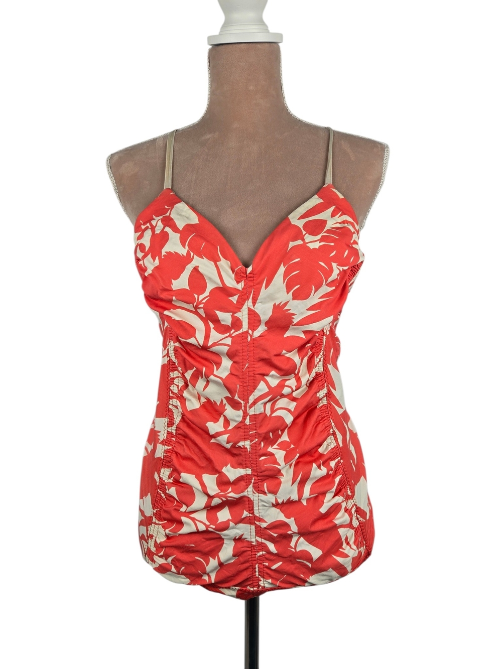 Florence Broadhurst for Kate Spade Cockatoo Print Swimsuit in Coral Size 4 - Picture 1 of 7